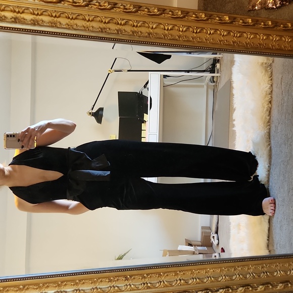 1901 Pants - NWOT 1901 S EUC velvet deep v plunge neckline jumpsuit with pockets and …